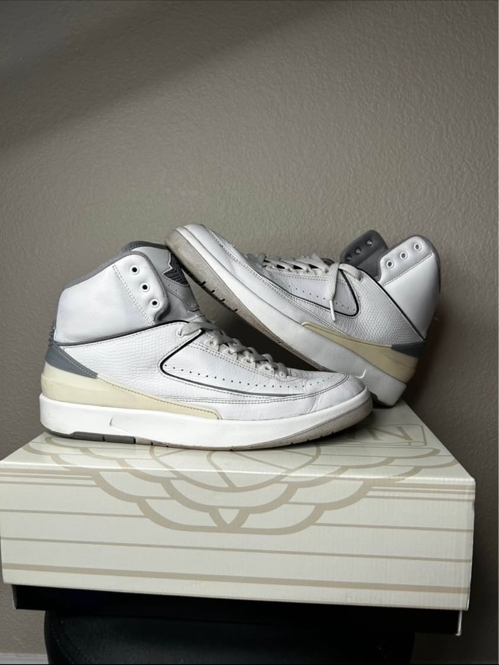 White and Gray High-Top Men's Sneakers